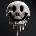 Melting Smiley Face Skull